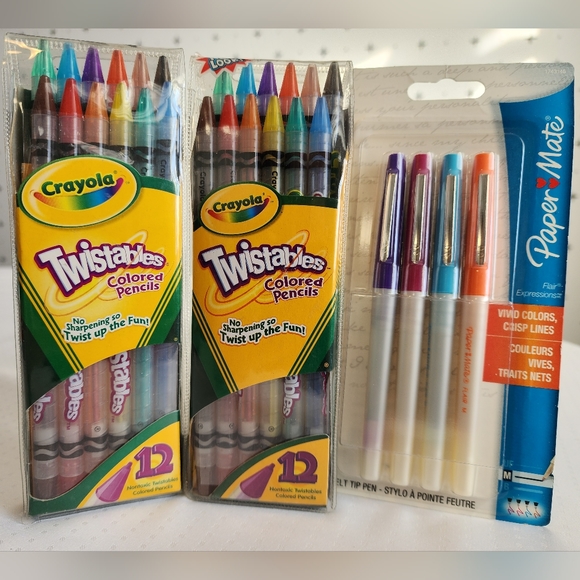 Crayola Twistables & Paper Mate Med Felt Tip Pens - Picture 1 of 9